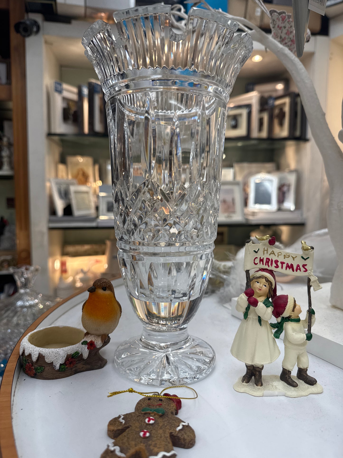 11“ Lismore Castle Vase Waterford Crystal