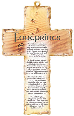 wood cross 6" / footprints