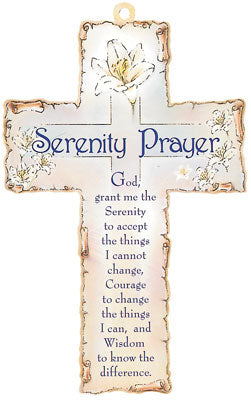 Wood Cross Serenity Prayer