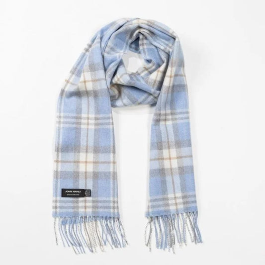 Merino Luxury Wool Baby Blue And Cream Check