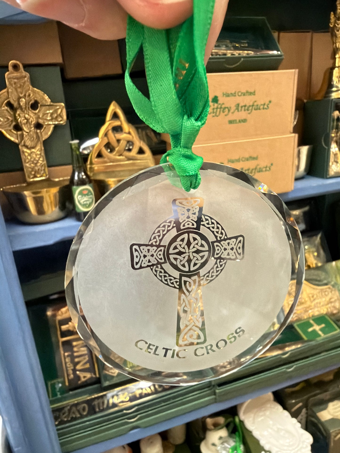 Crystal Hanging Ornament Celtic Cross