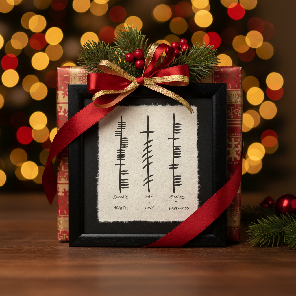 Ogham Love Health Happiness Triple