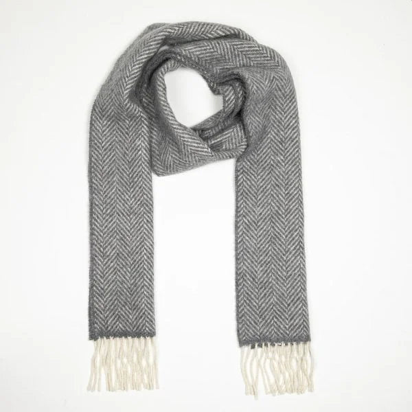 Merino Cashmere 95/5 Grey Herringbone 1