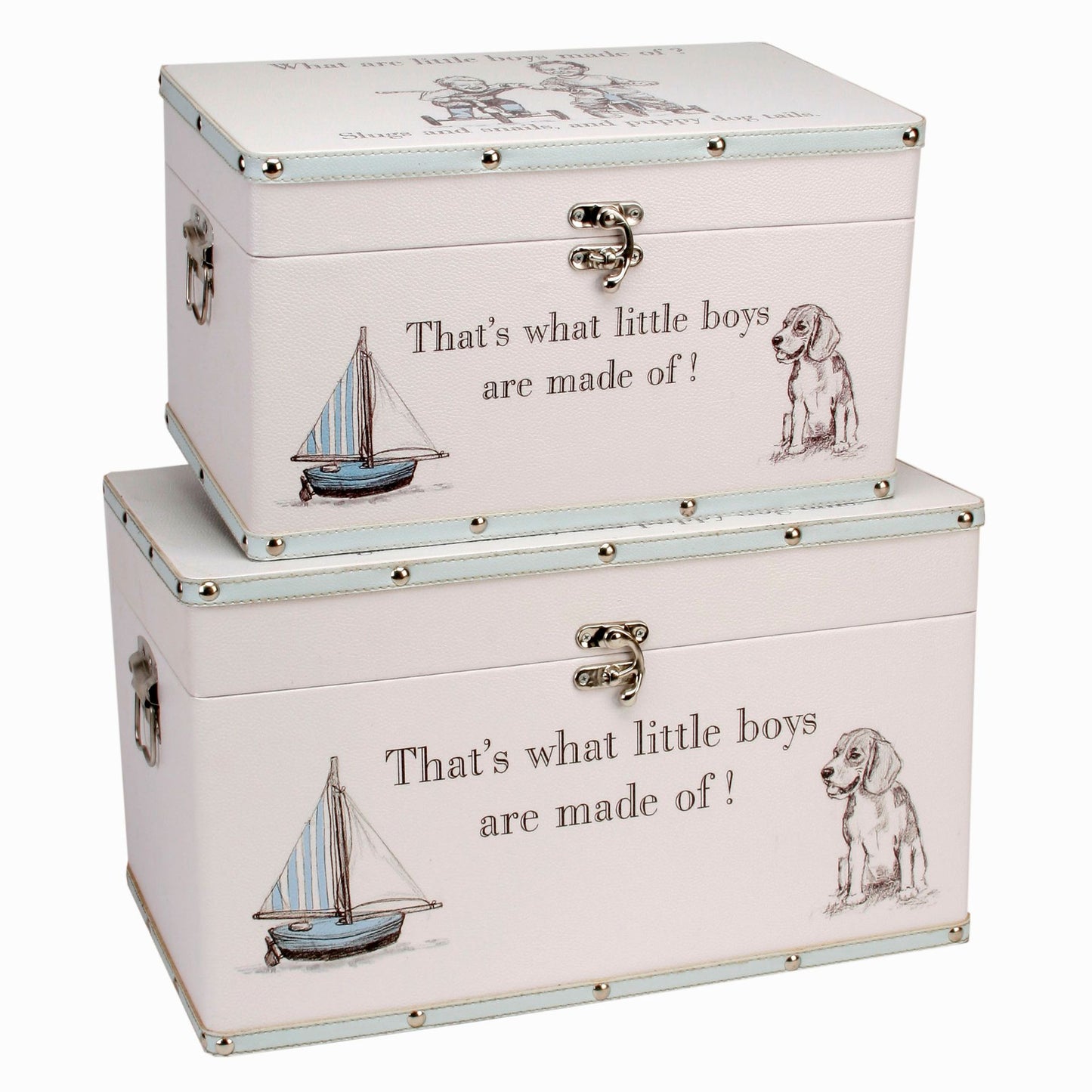 Petit Cheri Little Boys Set of 2 Luggage Large Boxes