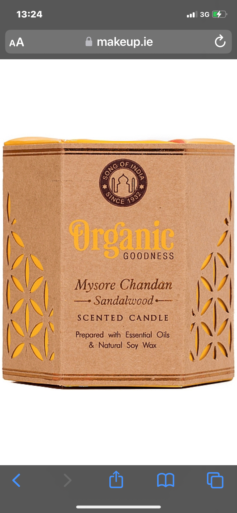 Organic candle sandalwood