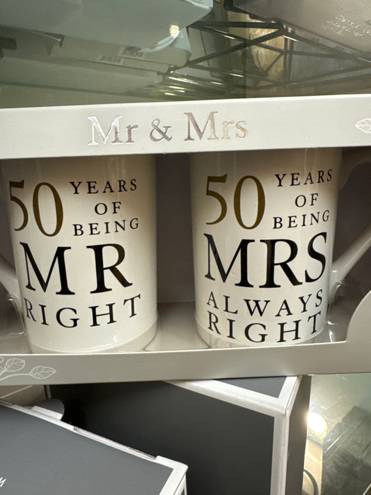 Set of 2 White Mugs - 50 Years