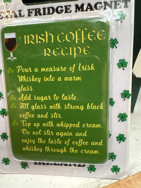 Irish Coffee Recipe Magnet