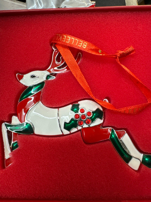 Belleek living Christmas Reindeer Ornament