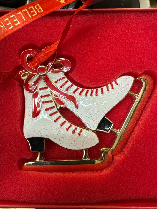 Belleek living Christmas Ice Skates Ornament