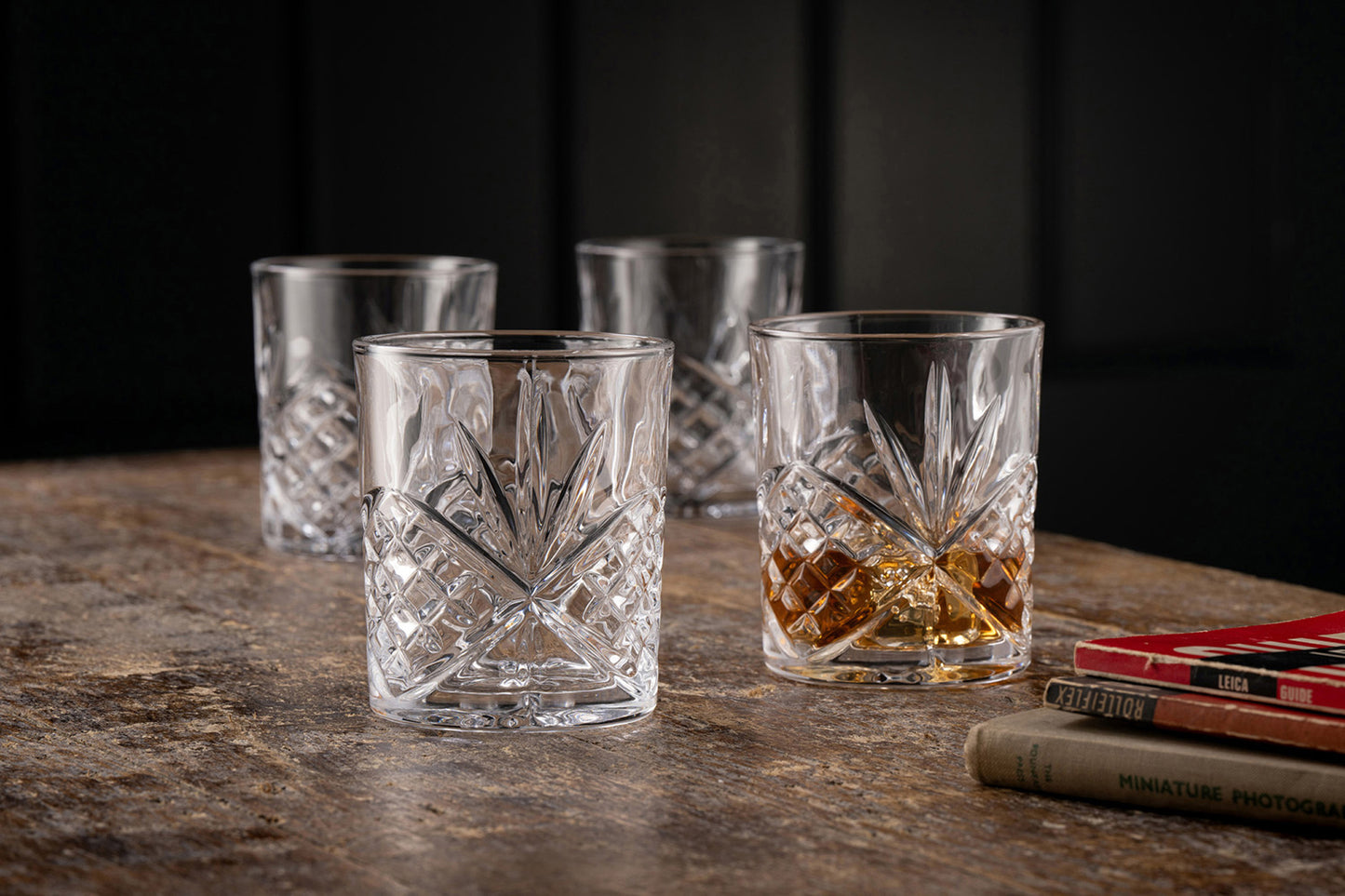 Galway Irish Crystal Inisheer Double Old Fashioned set of 4
