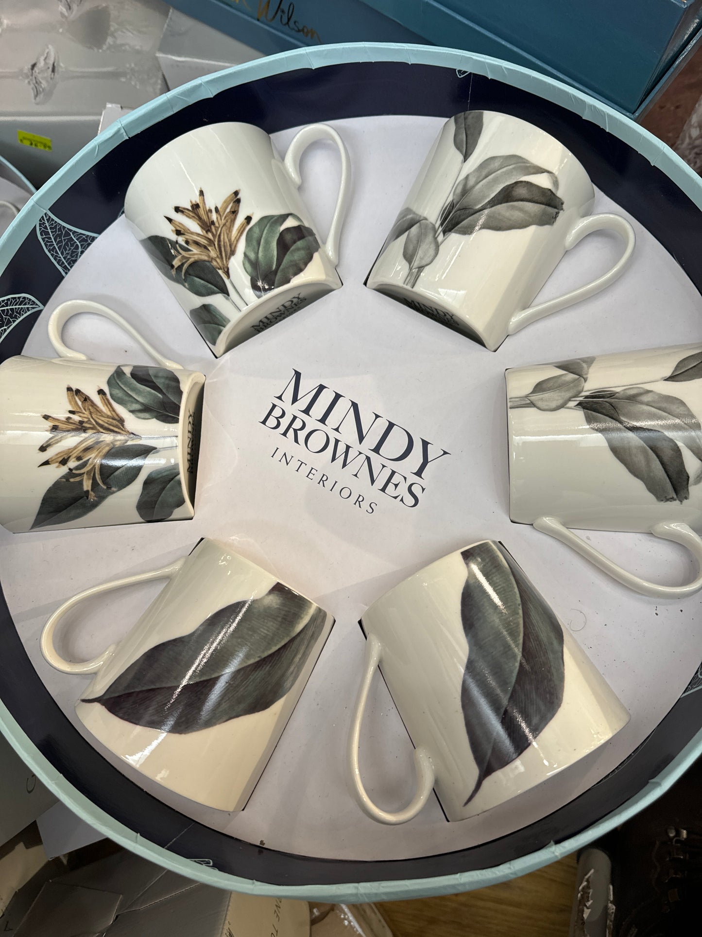 Mindy Brownes Interiors Birds of Paradise Mugs set of 6