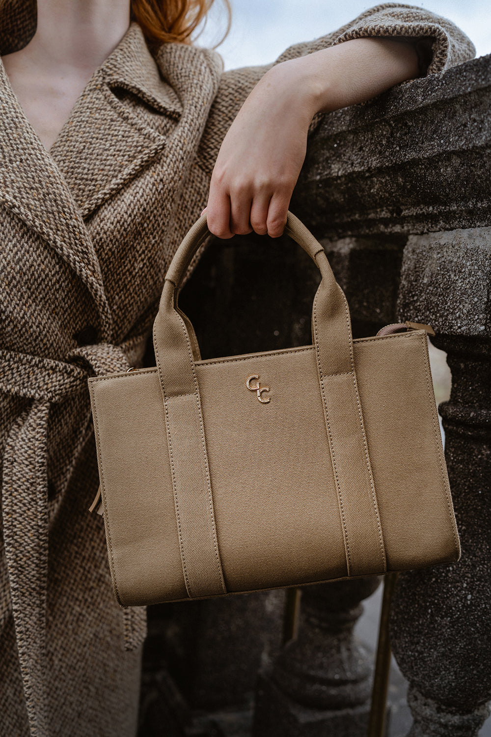 Galway Crystal Medium Tote Sand Canvas Shoulder/Hand Bag