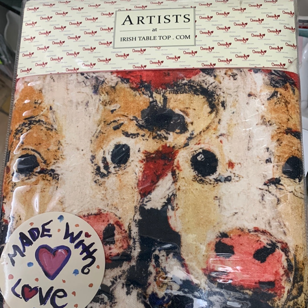 Cows table Runner Deborah Donnelly Artist