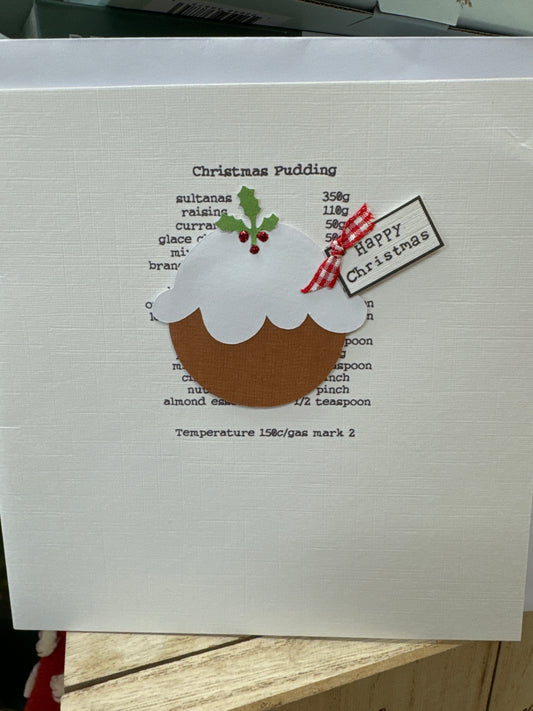 Handmade Pudding Christmas Card