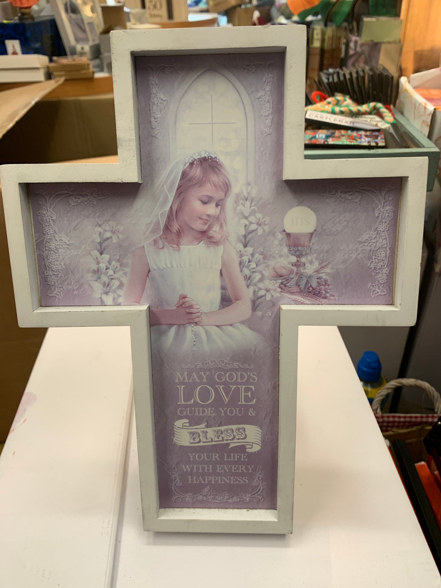 Wood Cross First Communion Girl
