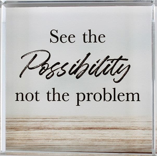 Glass Block Paperweight/The Possibility (50682)