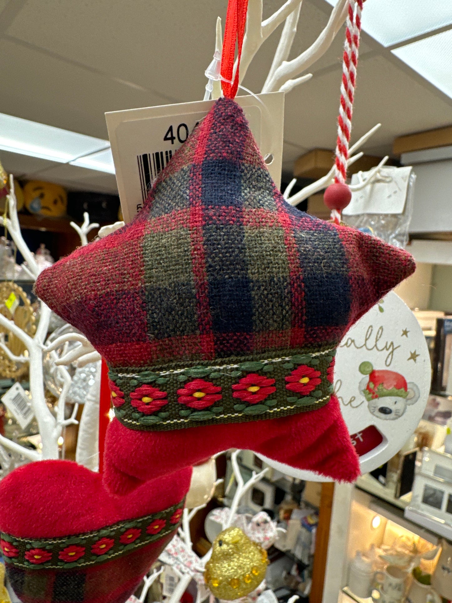 Hanging star / heart Tartan