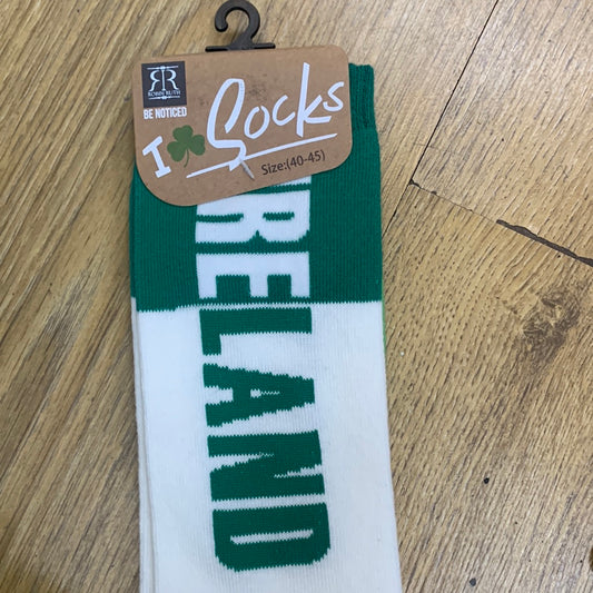 Ireland green and white socks