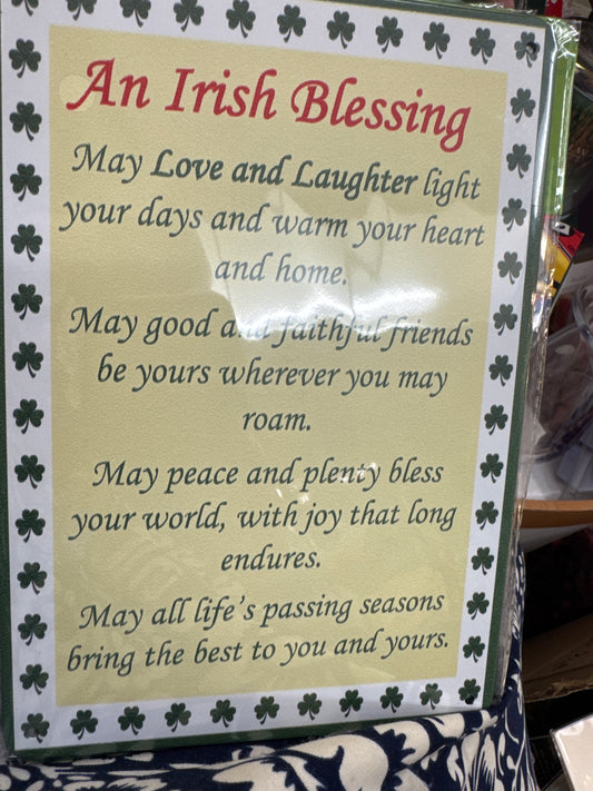 IRISH BLESSING METAL PLAQUE
