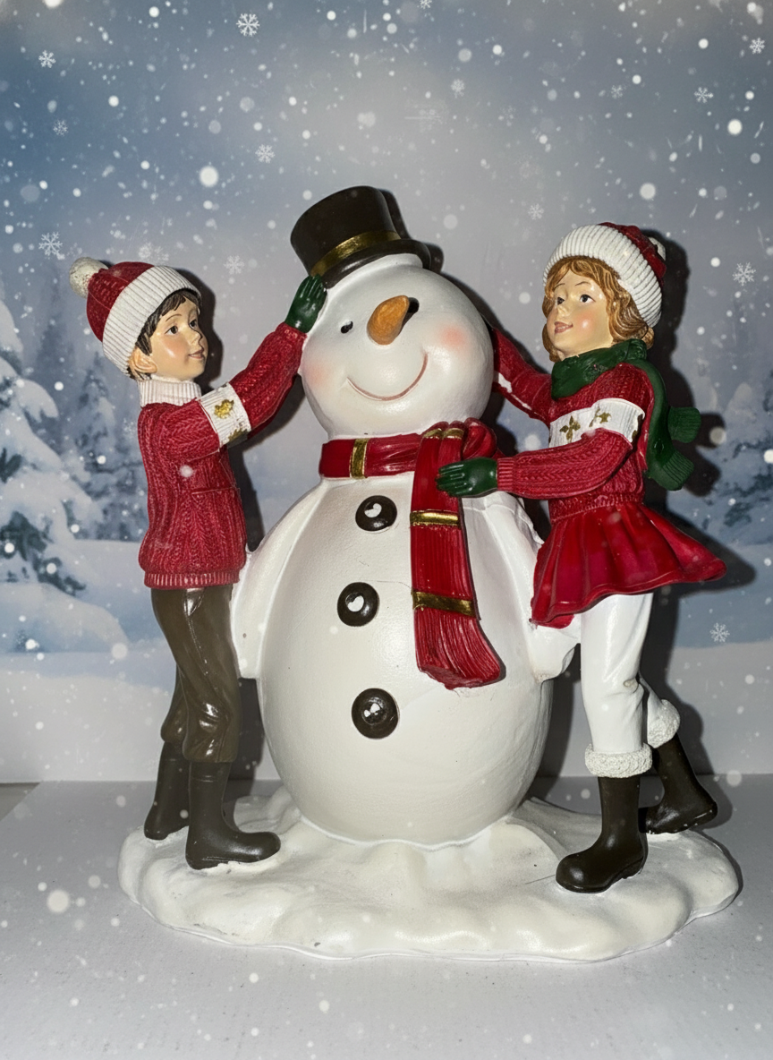 Children & Snowman Ornament