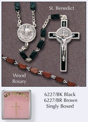 wood rosary st benedict