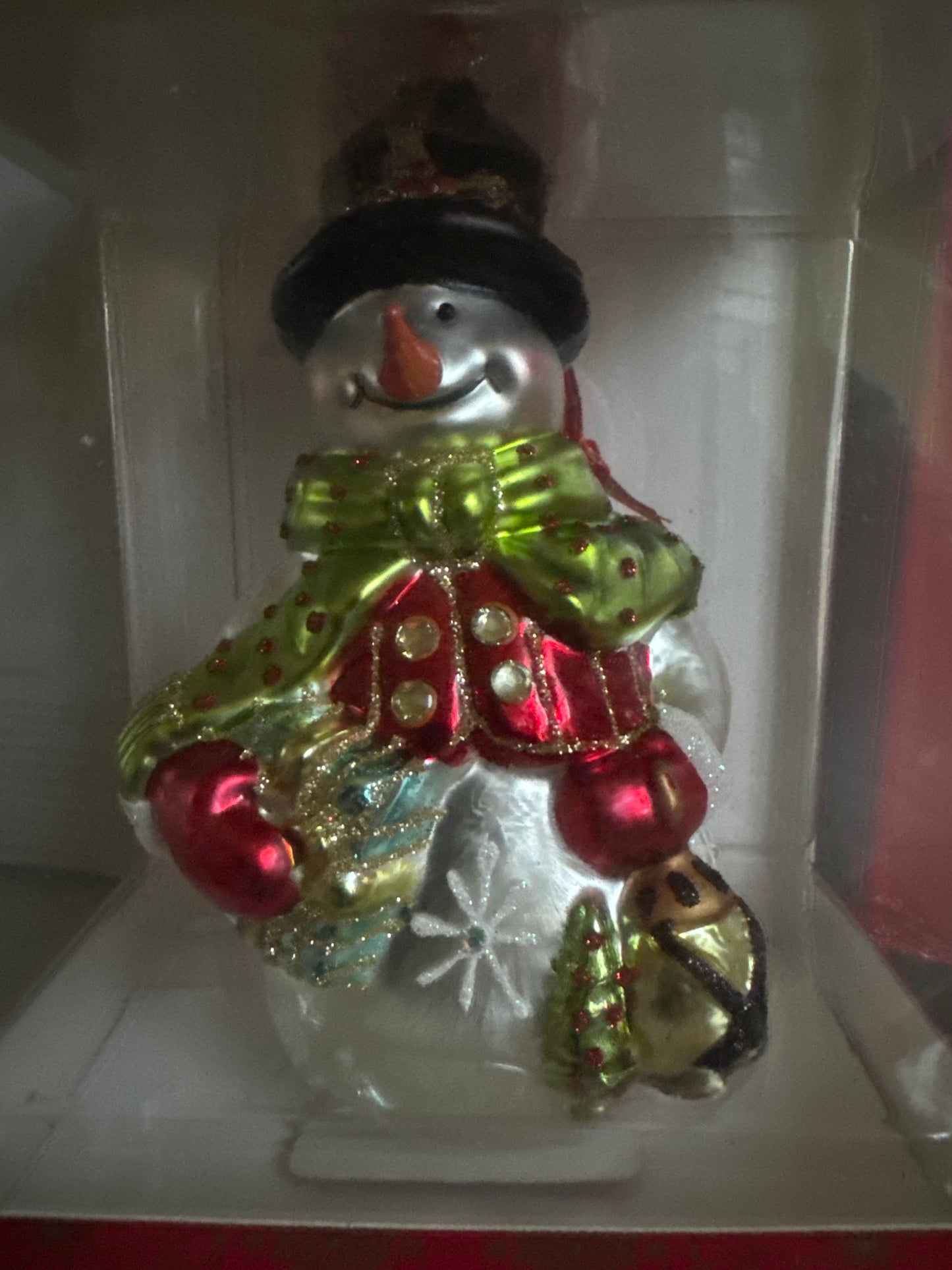 Belleek living Snowman Fine Glass Bauble