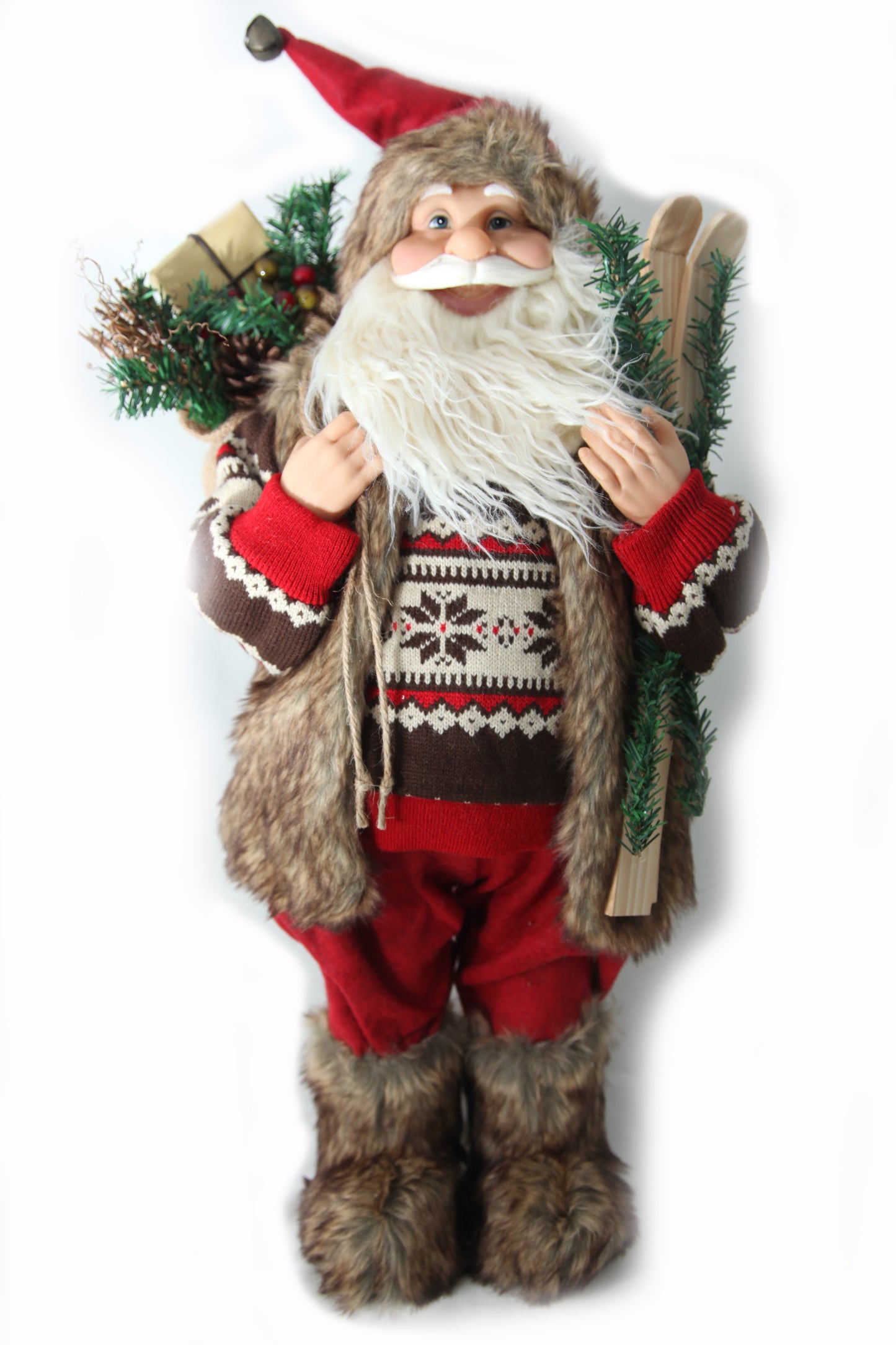 Soft santa with skiis Red