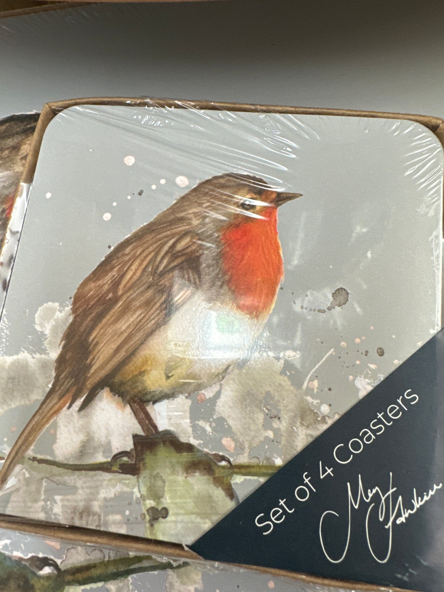 Meg Hawkins Set of 4 Coasters Robin