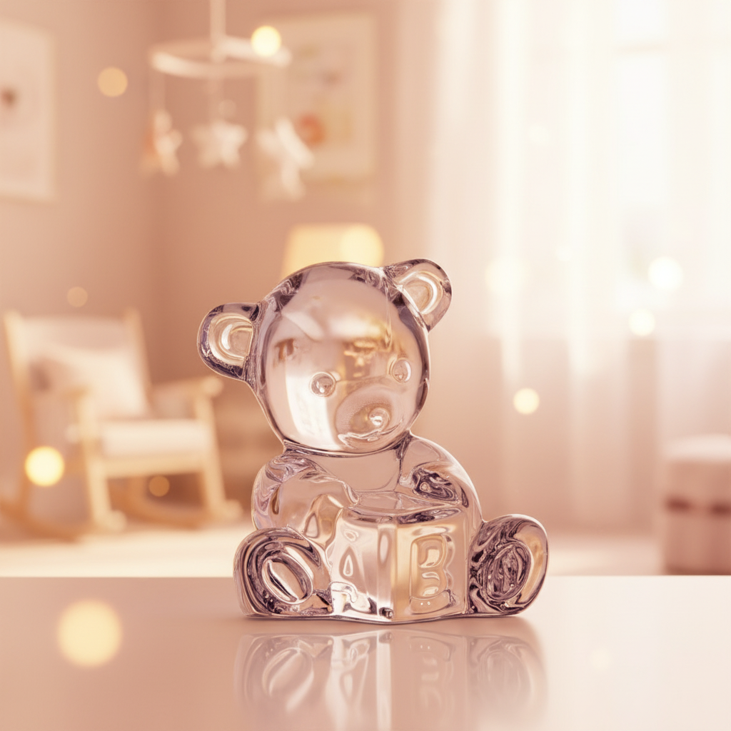 Waterford Crystal baby Bear & Block