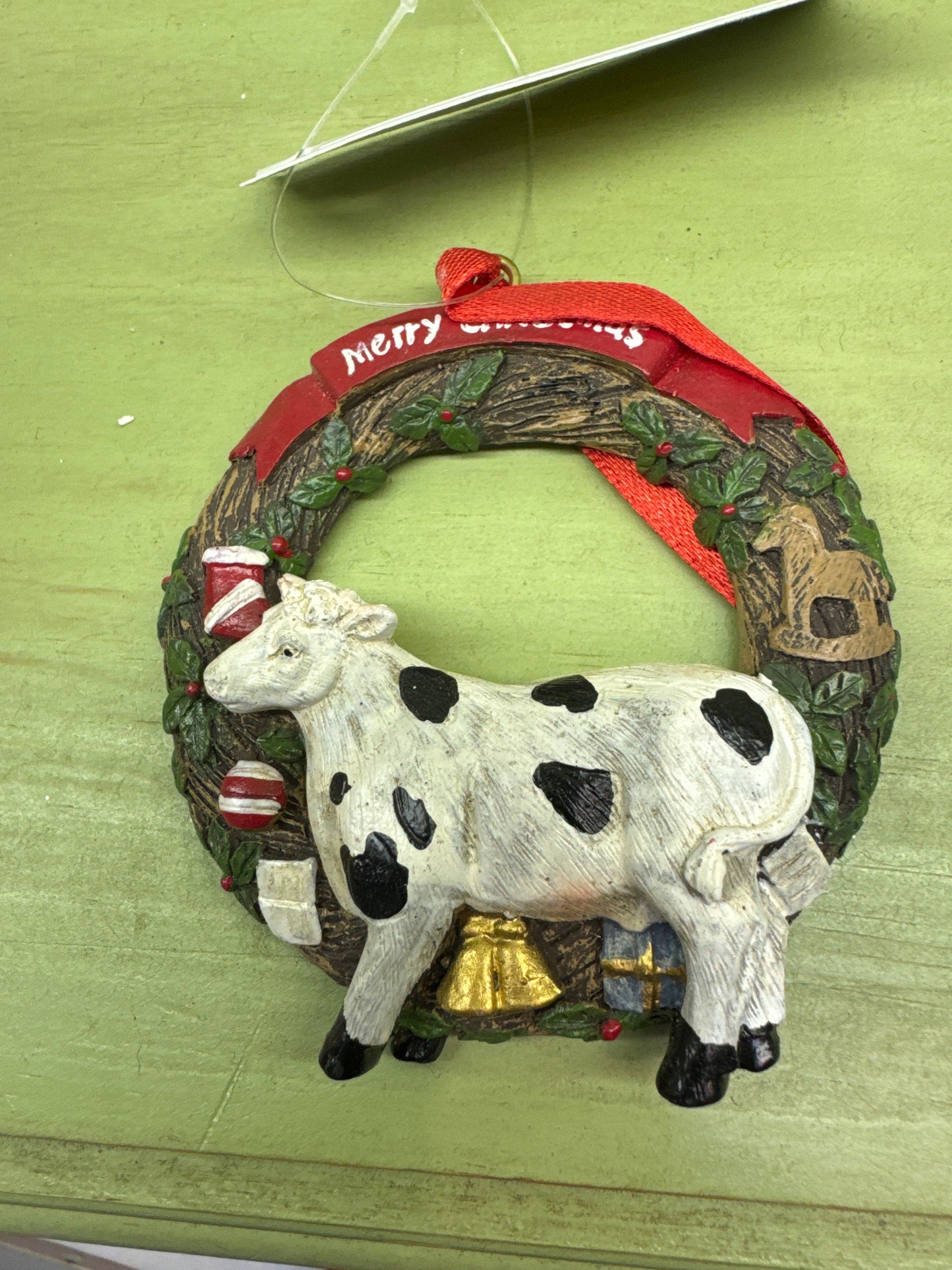 Christmas tree Decor wreath design cow
