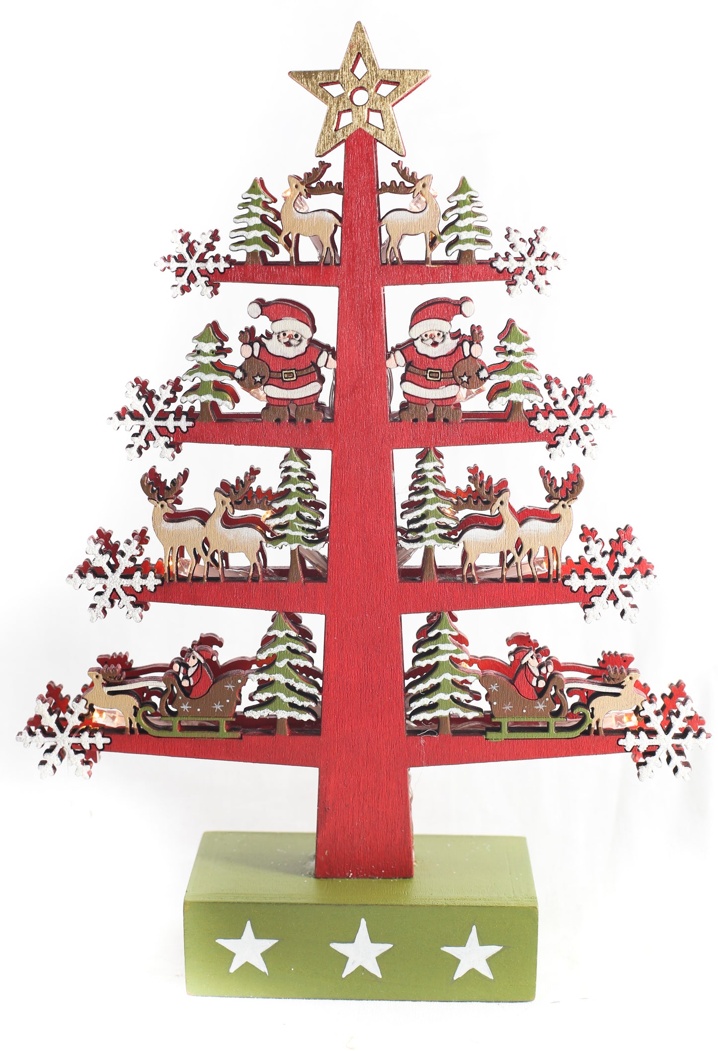 Red wooden Christmas Tree