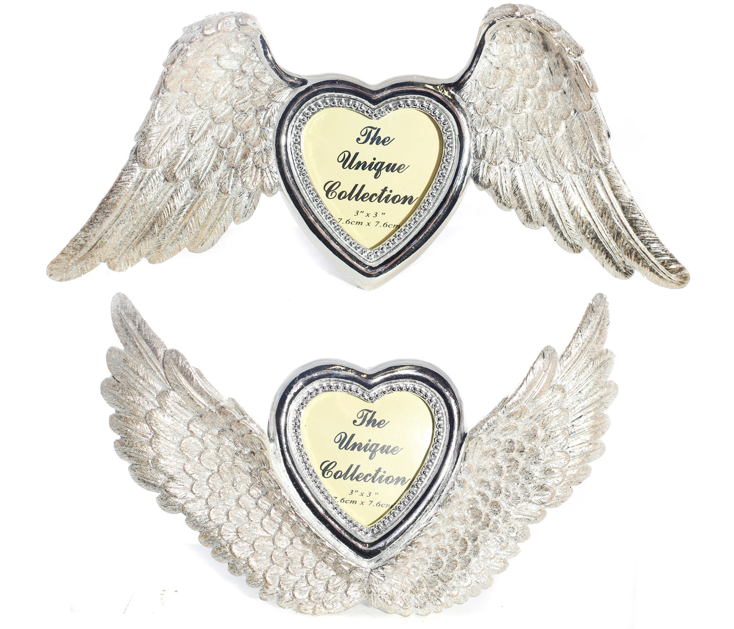 Angel wing photo frame silver look