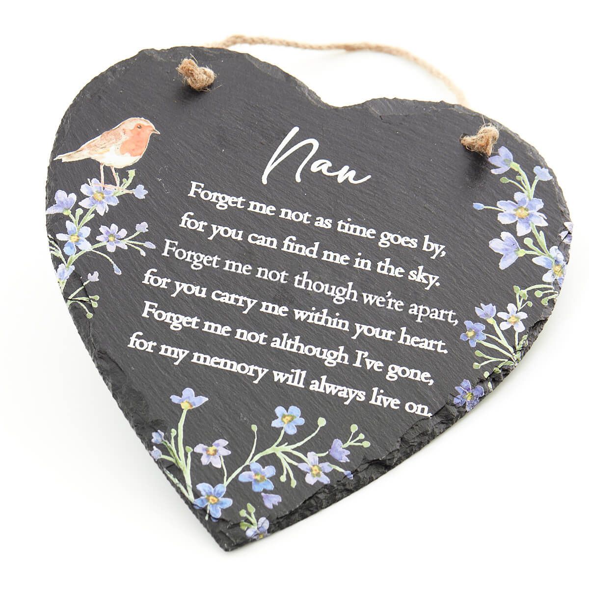 SLATE SIGN ROBIN FORGET ME NOT NAN