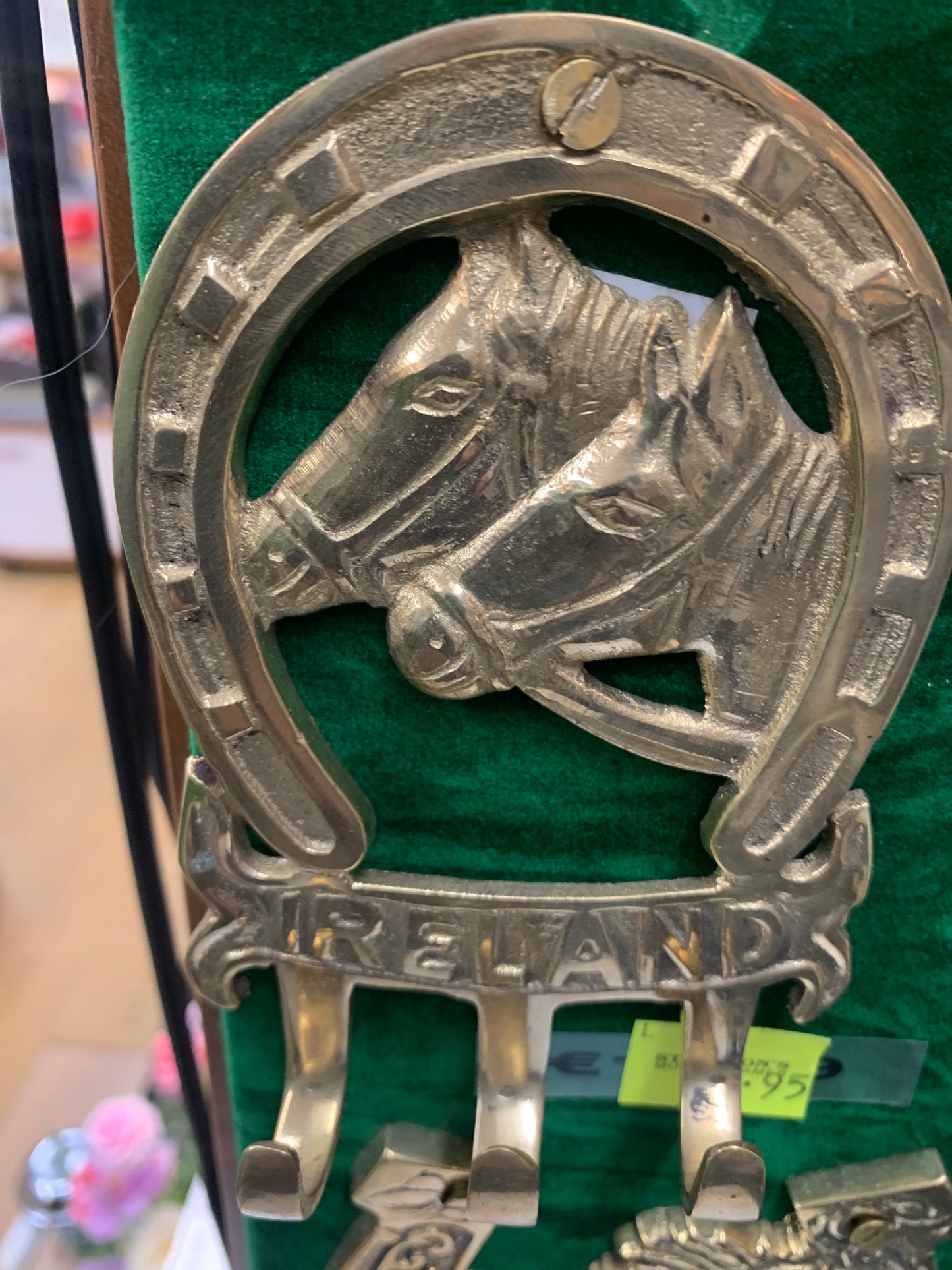 Brass Ireland Horses Key Holder