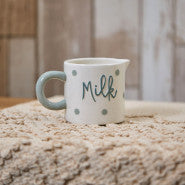 JUG GREY & WHITE SPOTTY EMBOSSED STONEWARE