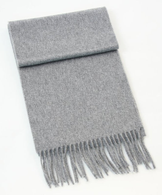 Irish Cashmere Wool Scarf Silver Grey