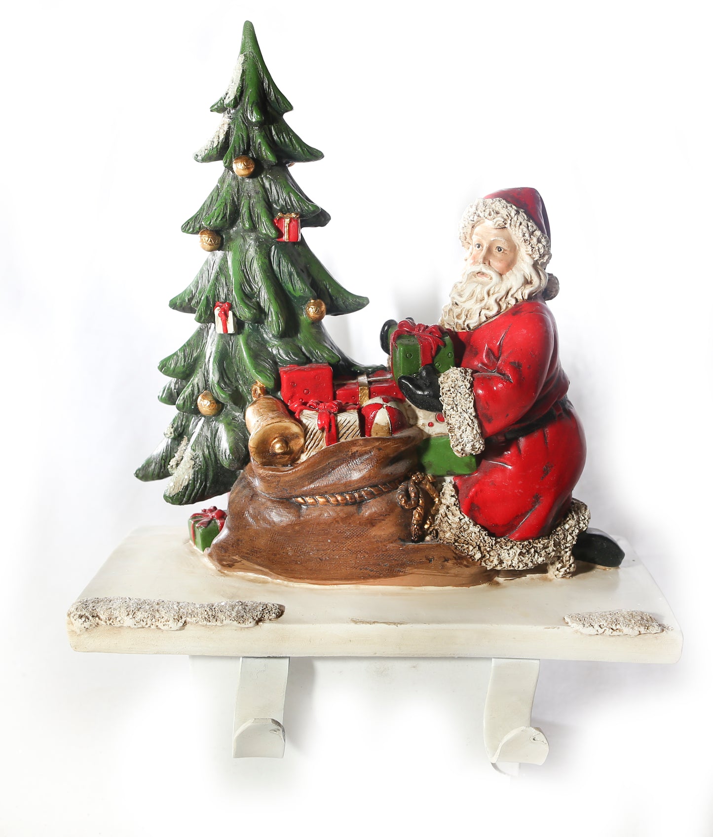 Santa and Christmas tree stocking holder