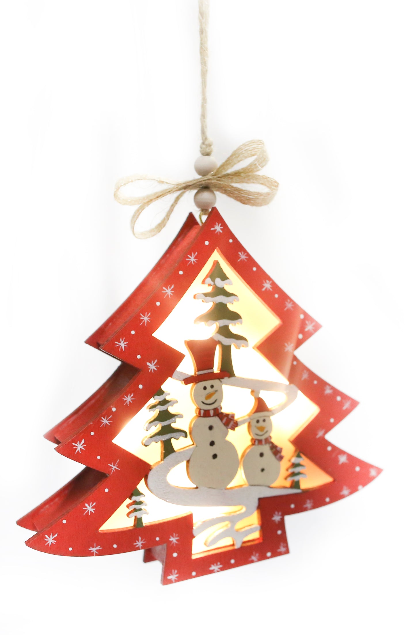 Med Wooden tree hanger with light
