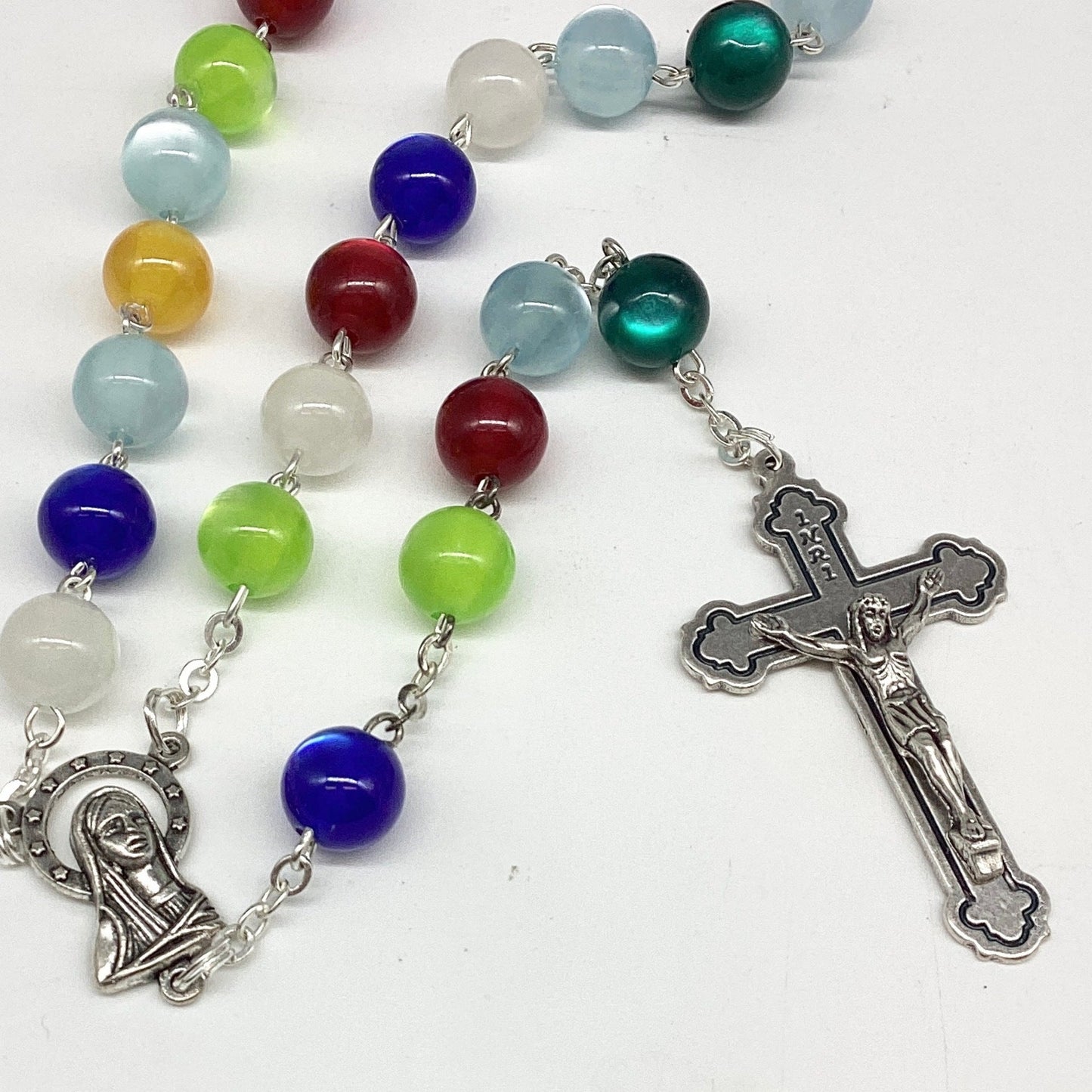 Plastic Multicolour rosary large beads
