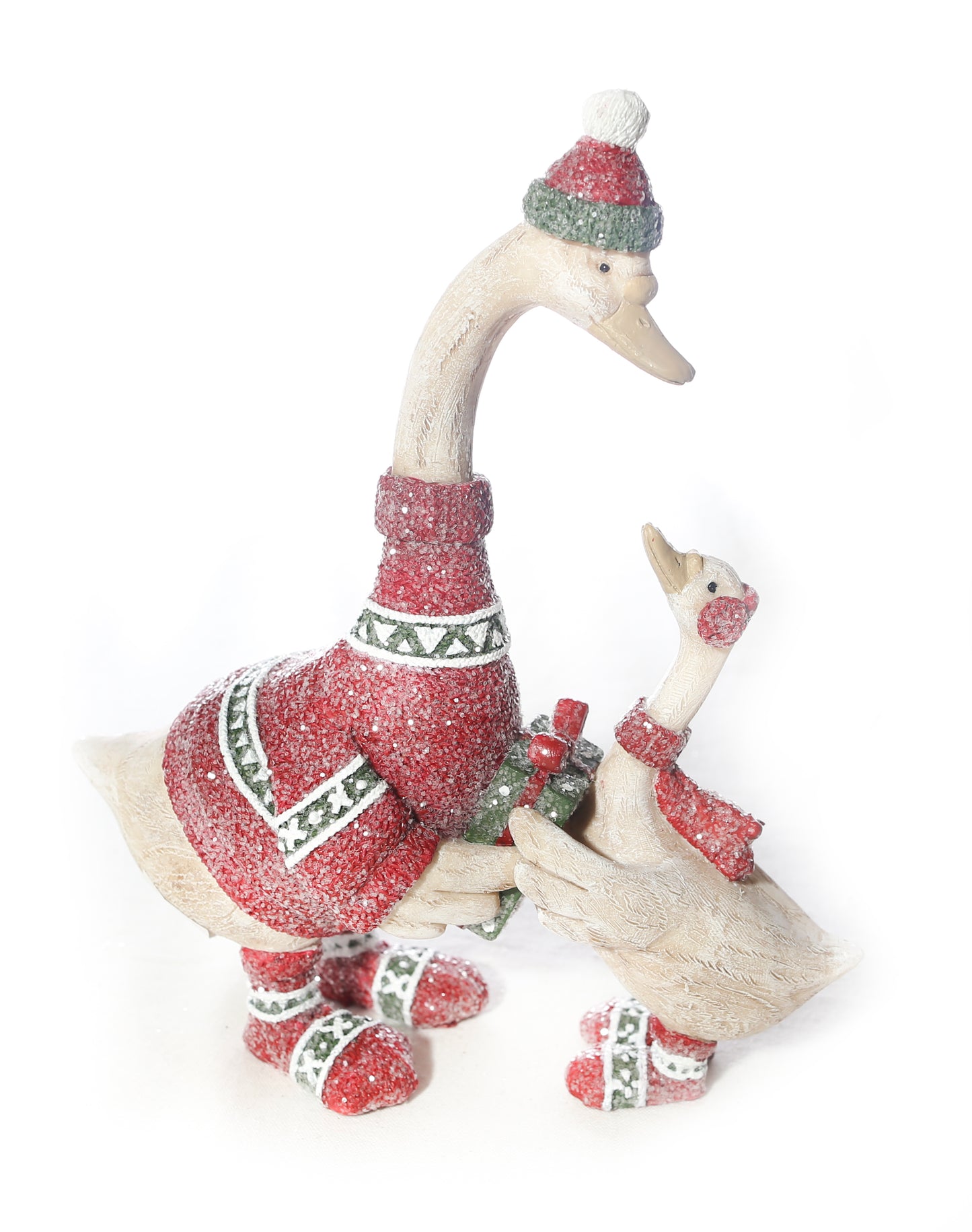 Christmas mother and baby goose