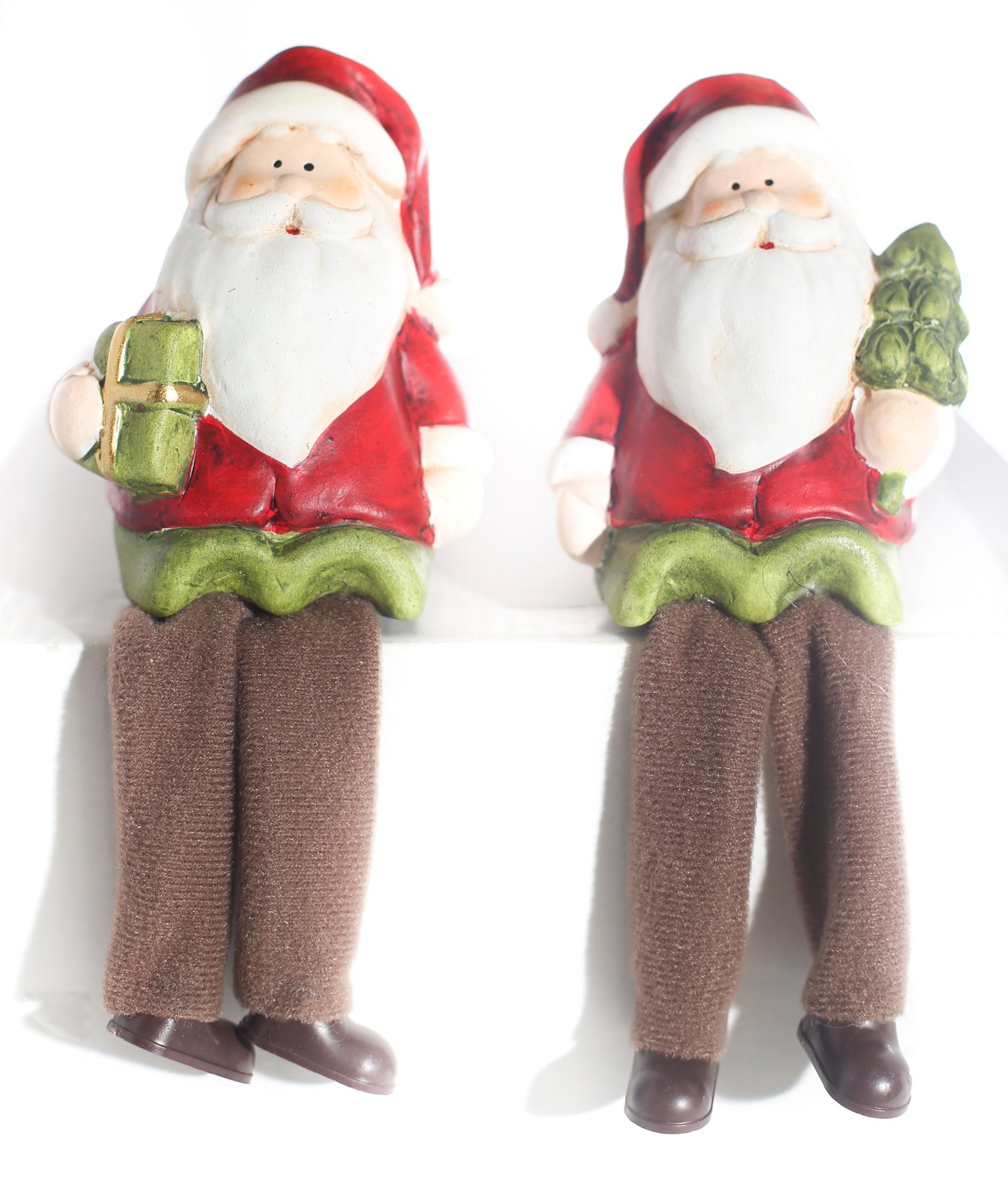 Santa sitter green/red with brown legs