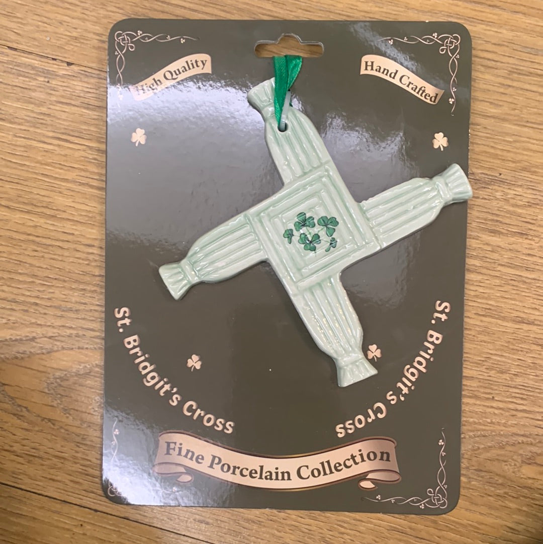 Ceramic St Brigids Cross Sage green