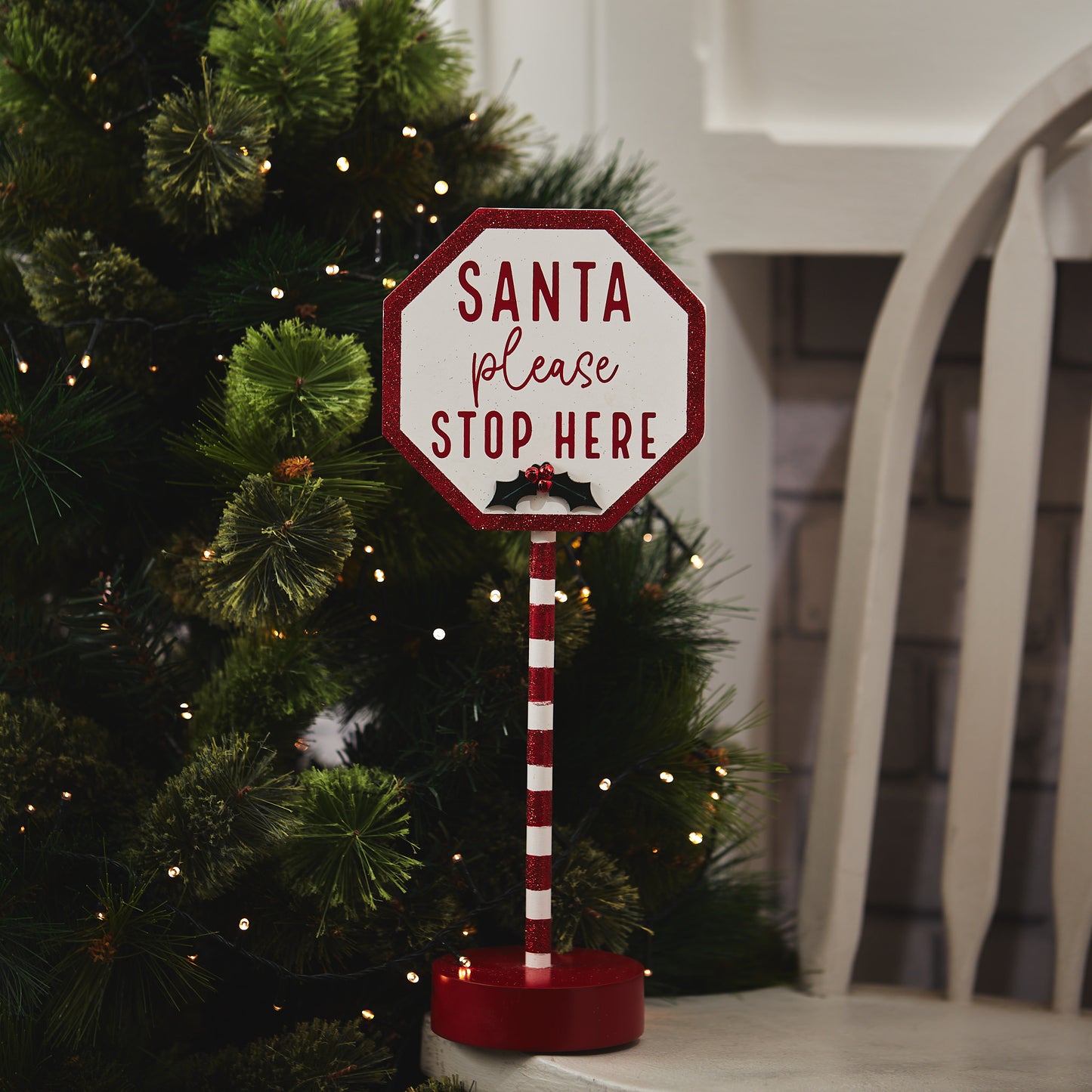 SANTA STOP HERE SIGN