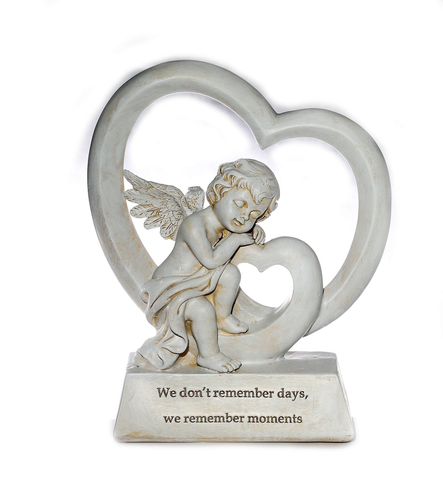 Memorial Angel sitting in love heart
