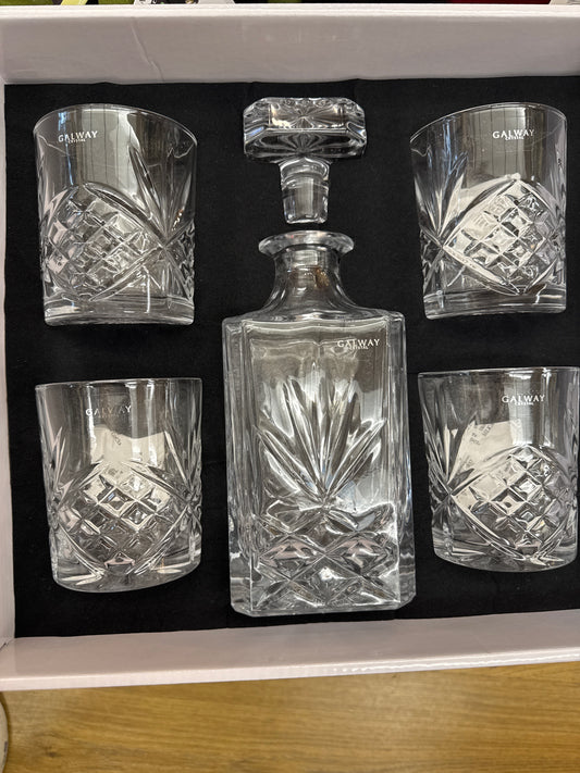 Galway Irish Crystal INISHEER DECANTER SET