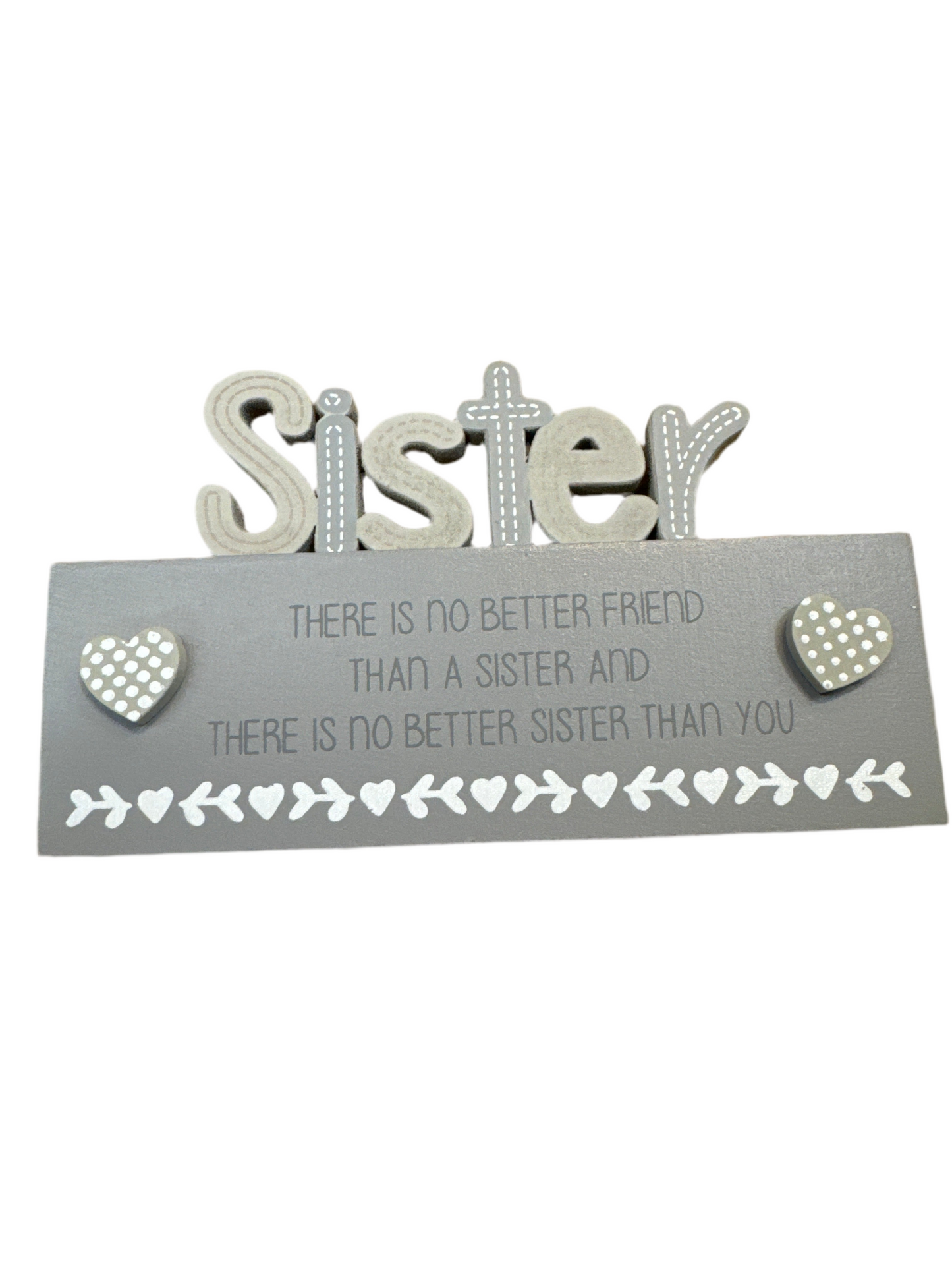 SISTER CUTOUT BLOCK GREY WOOD