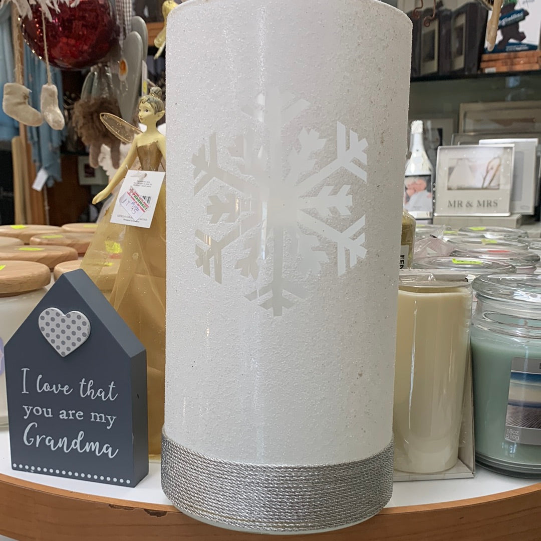 Frosted Glass Candle Holder 35cm