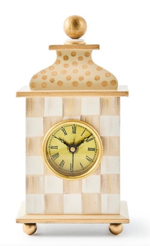 Mocha Check Mantle Clock