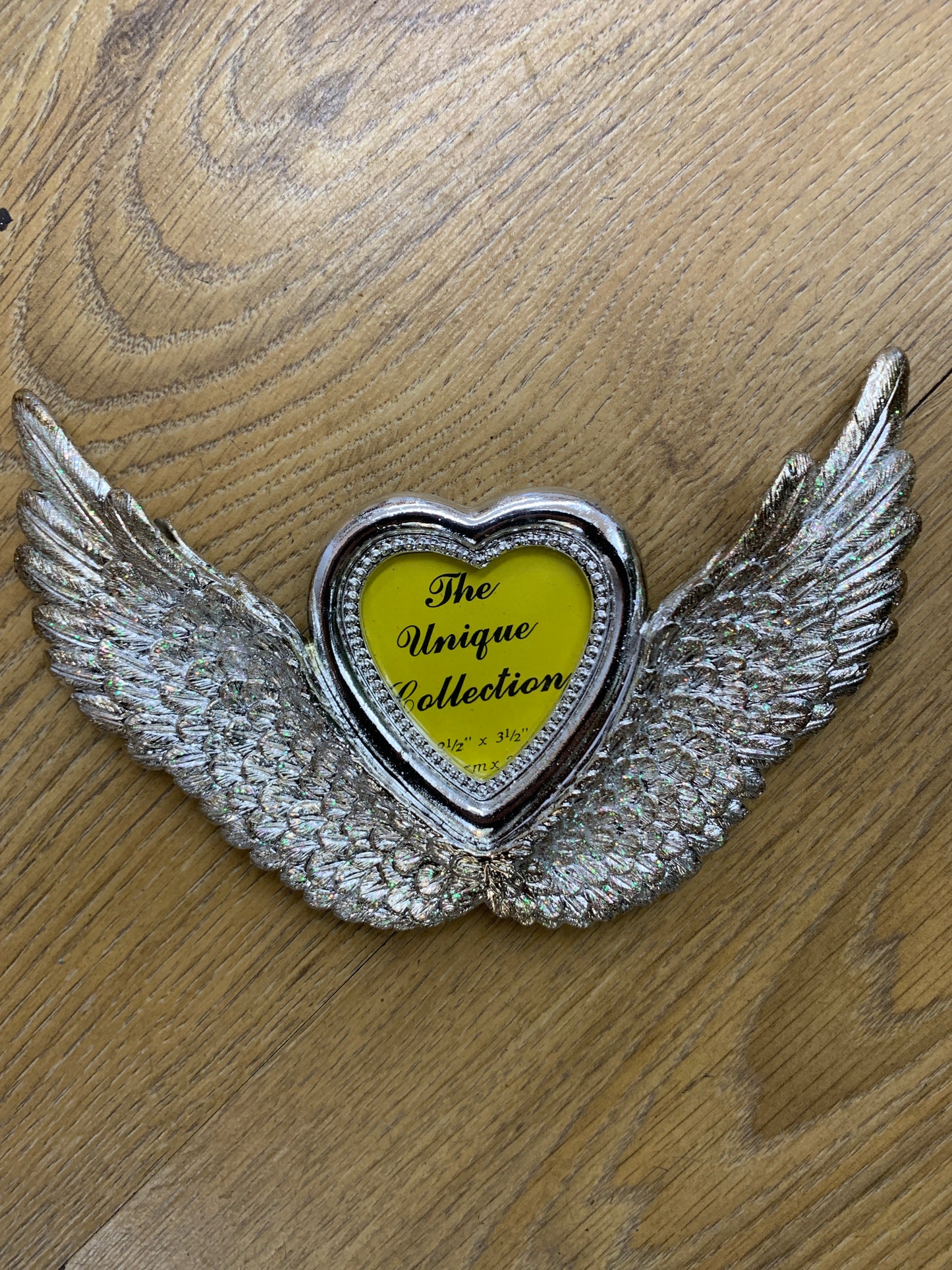 Angel wing photo frame silver look