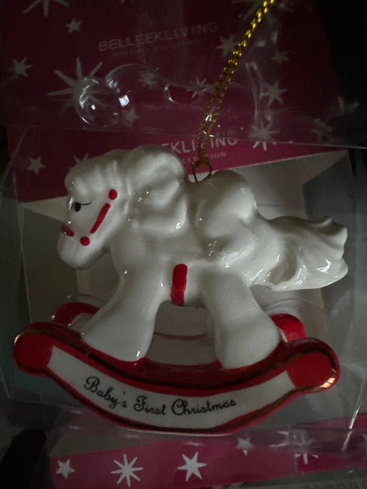 Belleek living Baby’s First Christmas Bauble